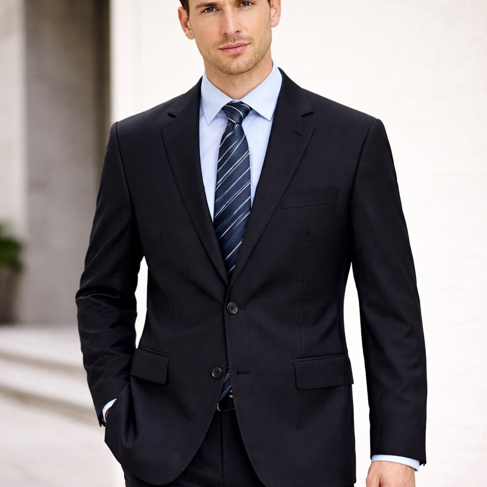 Brooks Brothers‎ Explorer Madison Fit 2-Button Sport Coat Blazer 50R Black Wool